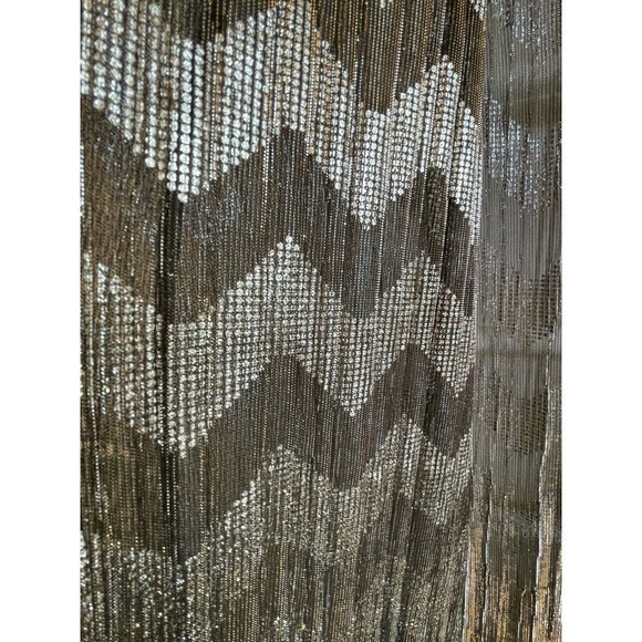 Swim Cover Up Women Small Gold Metallic Chevron Duster Side Slits - Picture 9 of 10